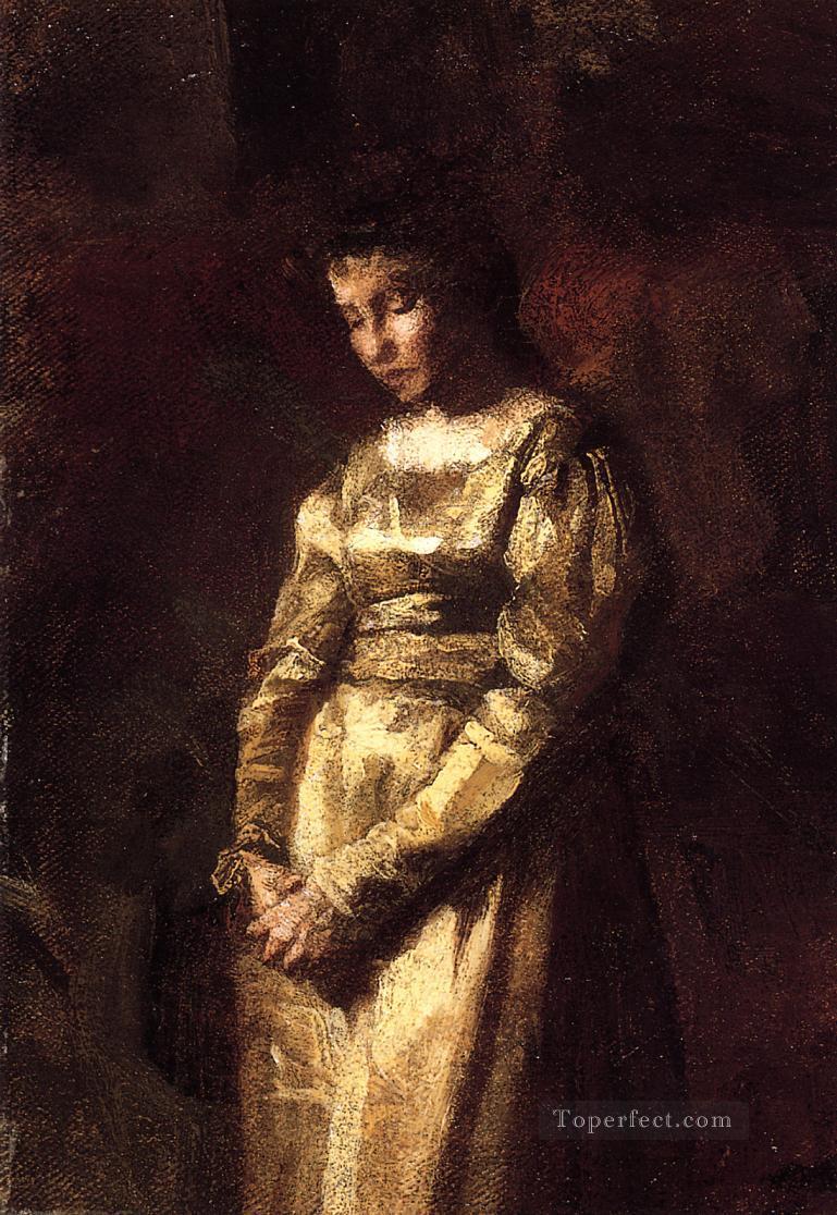 Young Girl Meditating study Realism portraits Thomas Eakins Oil Paintings